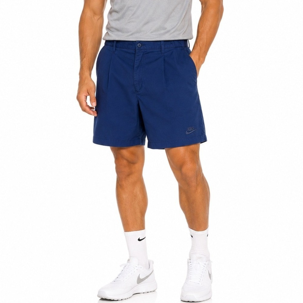 Nike Shorts Mens 36 Blue Casual Classic Pleated Athletic